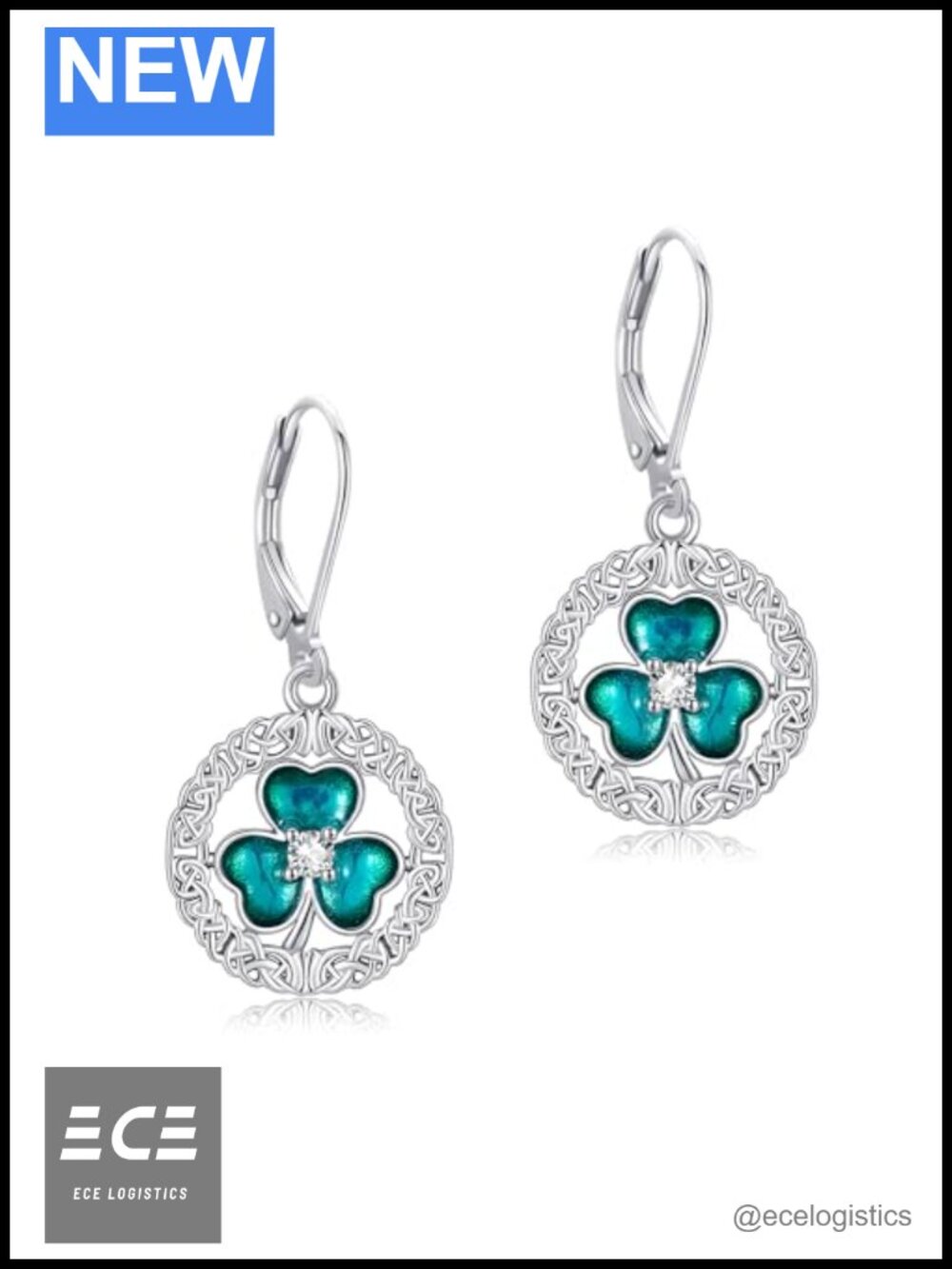 925 Sterling Silver Clover Dangle Earrings Drop Earrings for Women